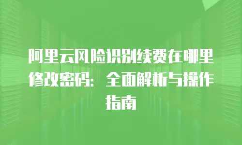阿里云风险识别续费在哪里修改密码：全面解析与操作指南