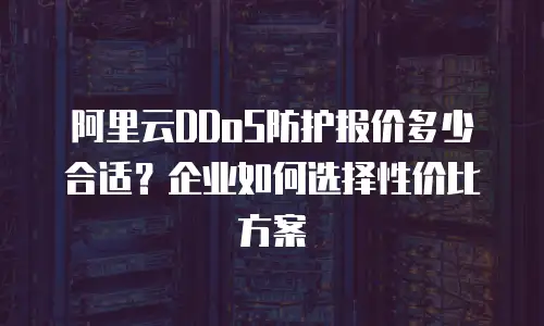 阿里云DDoS防护报价多少合适？企业如何选择性价比方案