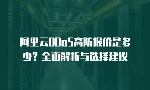 阿里云DDoS高防报价是多少？全面解析与选择建议