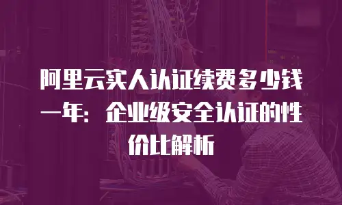 阿里云实人认证续费多少钱一年：企业级安全认证的性价比解析