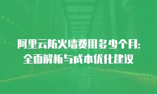 阿里云防火墙费用多少个月：全面解析与成本优化建议