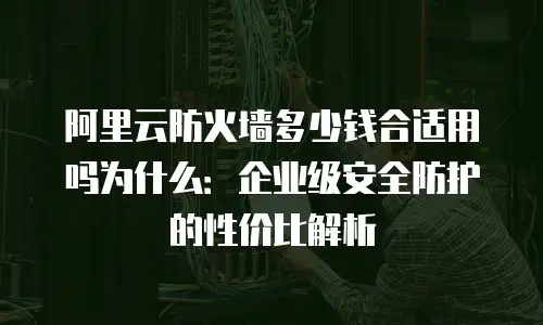 阿里云防火墙多少钱合适用吗为什么：企业级安全防护的性价比解析