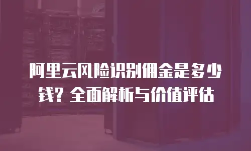 阿里云风险识别佣金是多少钱？全面解析与价值评估