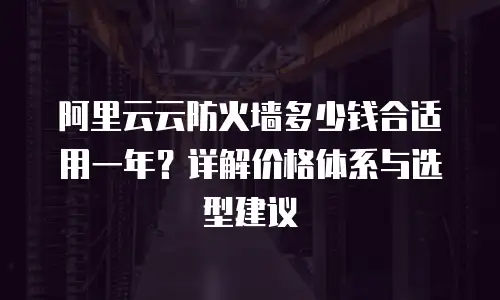 阿里云云防火墙多少钱合适用一年？详解价格体系与选型建议