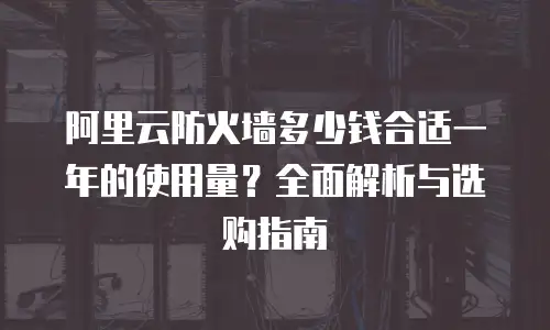 阿里云防火墙多少钱合适一年的使用量？全面解析与选购指南