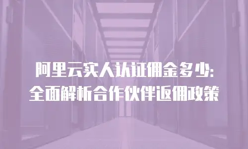 阿里云实人认证佣金多少：全面解析合作伙伴返佣政策