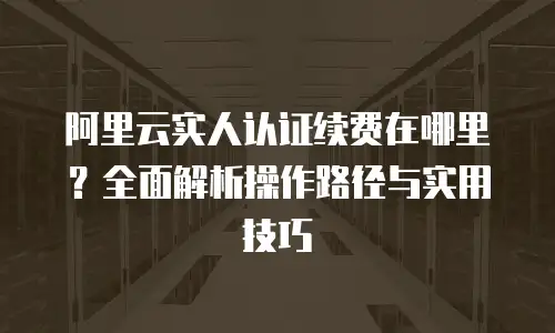 阿里云实人认证续费在哪里？全面解析操作路径与实用技巧