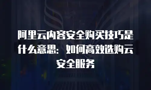 阿里云内容安全购买技巧是什么意思：如何高效选购云安全服务