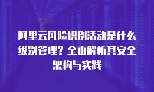 阿里云风险识别活动是什么级别管理？全面解析其安全架构与实践