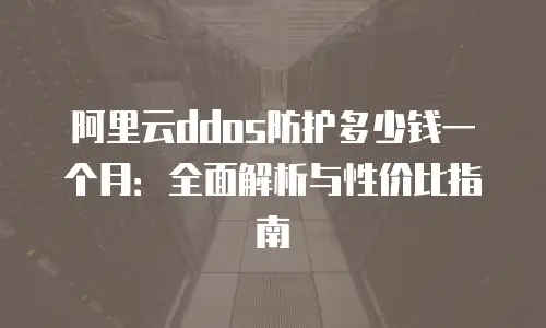 阿里云ddos防护多少钱一个月：全面解析与性价比指南
