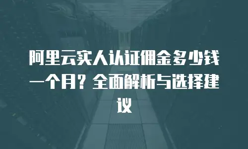 阿里云实人认证佣金多少钱一个月？全面解析与选择建议