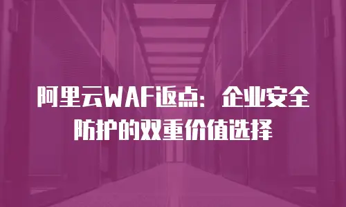 阿里云WAF返点：企业安全防护的双重价值选择