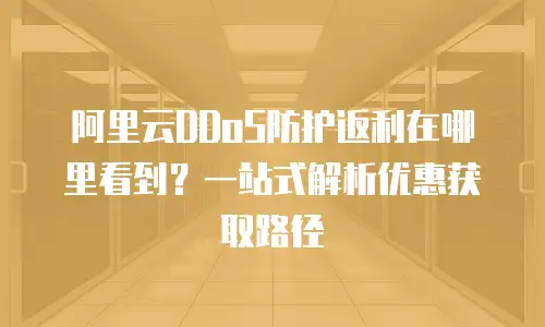 阿里云DDoS防护返利在哪里看到？一站式解析优惠获取路径
