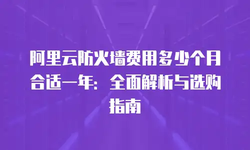 阿里云防火墙费用多少个月合适一年：全面解析与选购指南