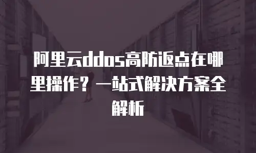 阿里云ddos高防返点在哪里操作？一站式解决方案全解析