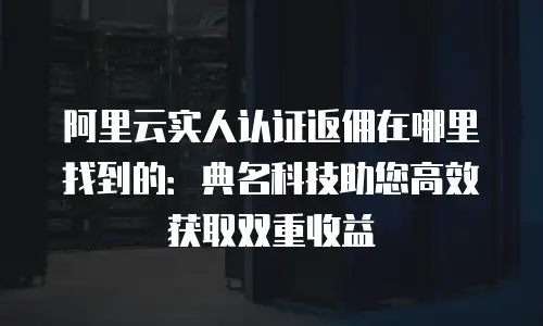 阿里云实人认证返佣在哪里找到的：典名科技助您高效获取双重收益