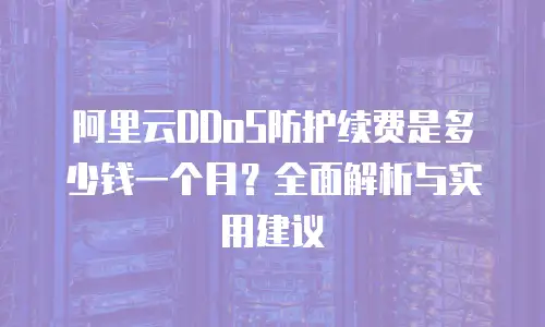 阿里云DDoS防护续费是多少钱一个月？全面解析与实用建议