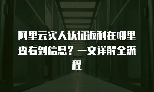 阿里云实人认证返利在哪里查看到信息？一文详解全流程