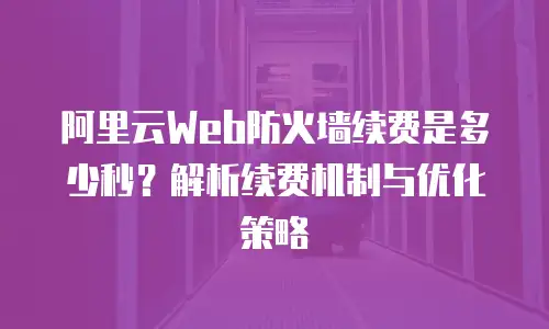 阿里云Web防火墙续费是多少秒？解析续费机制与优化策略
