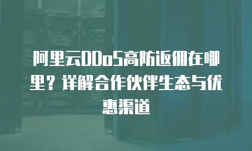 阿里云DDoS高防返佣在哪里？详解合作伙伴生态与优惠渠道