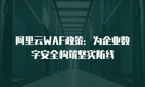 阿里云WAF政策：为企业数字安全构筑坚实防线