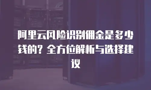 阿里云风险识别佣金是多少钱的？全方位解析与选择建议