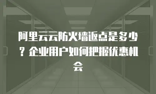 阿里云云防火墙返点是多少？企业用户如何把握优惠机会