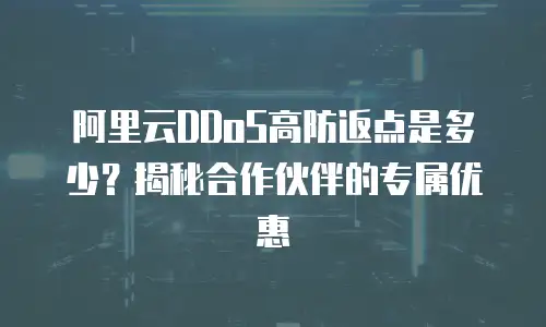 阿里云DDoS高防返点是多少？揭秘合作伙伴的专属优惠
