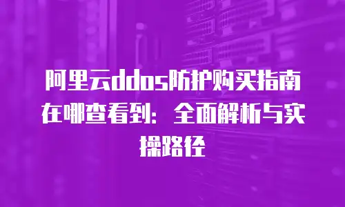 阿里云ddos防护购买指南在哪查看到：全面解析与实操路径