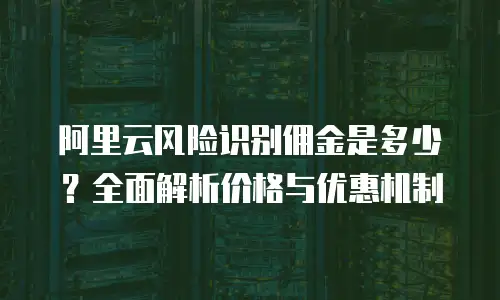 阿里云风险识别佣金是多少？全面解析价格与优惠机制
