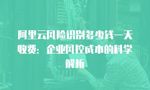 阿里云风险识别多少钱一天收费：企业风控成本的科学解析