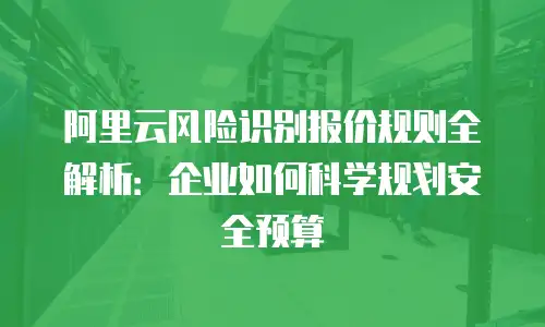阿里云风险识别报价规则全解析：企业如何科学规划安全预算