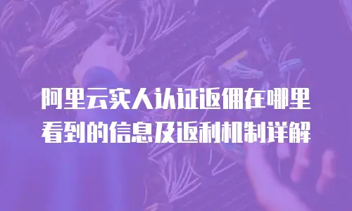 阿里云实人认证返佣在哪里看到的信息及返利机制详解