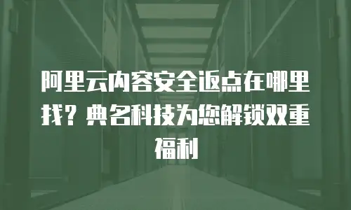 阿里云内容安全返点在哪里找？典名科技为您解锁双重福利