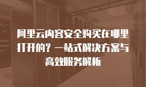 阿里云内容安全购买在哪里打开的？一站式解决方案与高效服务解析