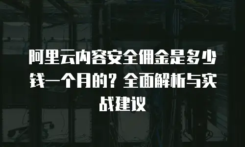 阿里云内容安全佣金是多少钱一个月的？全面解析与实战建议