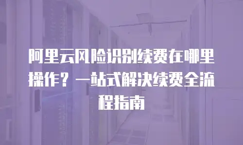 阿里云风险识别续费在哪里操作？一站式解决续费全流程指南