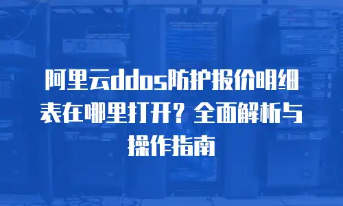 阿里云ddos防护报价明细表在哪里打开？全面解析与操作指南