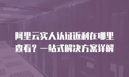 阿里云实人认证返利在哪里查看？一站式解决方案详解