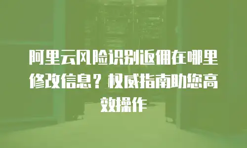 阿里云风险识别返佣在哪里修改信息？权威指南助您高效操作
