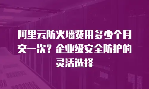 阿里云防火墙费用多少个月交一次？企业级安全防护的灵活选择