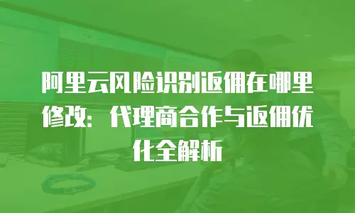 阿里云风险识别返佣在哪里修改：代理商合作与返佣优化全解析