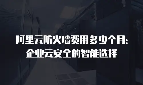 阿里云防火墙费用多少个月：企业云安全的智能选择