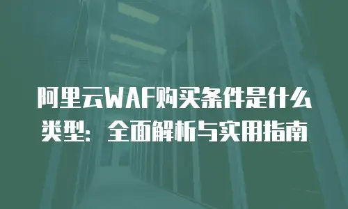 阿里云WAF购买条件是什么类型：全面解析与实用指南