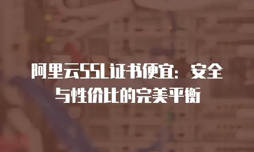 阿里云SSL证书便宜：安全与性价比的完美平衡