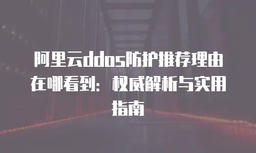 阿里云ddos防护推荐理由在哪看到：权威解析与实用指南
