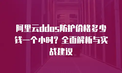 阿里云DDoS防护价格多少钱一个小时？全面解析与实战建议