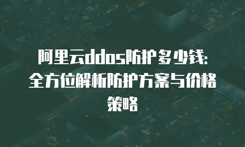 阿里云ddos防护多少钱：全方位解析防护方案与价格策略