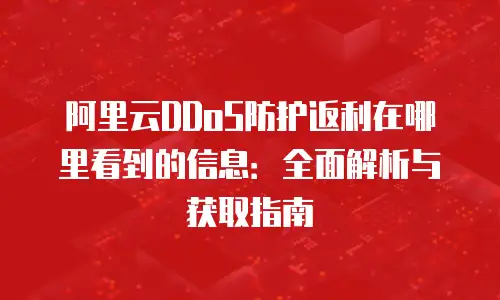 阿里云DDoS防护返利在哪里看到的信息：全面解析与获取指南