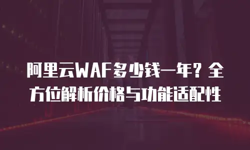 阿里云WAF多少钱一年？全方位解析价格与功能适配性
